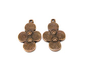 2 Copper Charm Antique Copper Charm (35x21mm) G17290