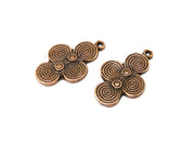 2 Copper Charm Antique Copper Charm (35x21mm) G17290
