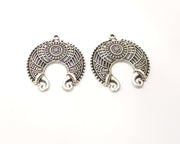 4 Silver Charms Antique Silver Plated Charms (30x28mm)  G17300