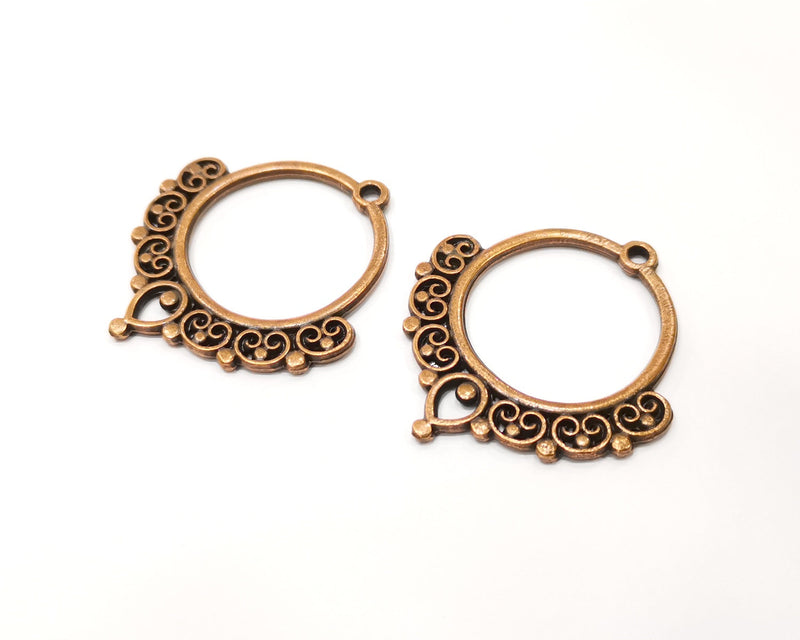 2 Copper Charm Antique Copper Charm (43x40mm) G17301