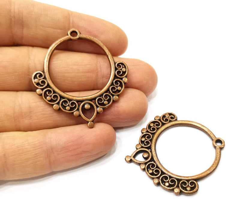 2 Copper Charm Antique Copper Charm (43x40mm) G17301