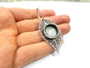 Silver Leaf Pendant Blank Connector Mosaic Base Blank inlay Blank Necklace Blank Resin Blank Antique Silver Plated Brass ( 18mm )  G16433
