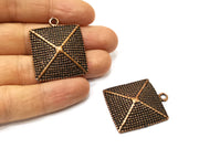 2 Copper Charm Antique Copper Charm (36x30mm) G17328
