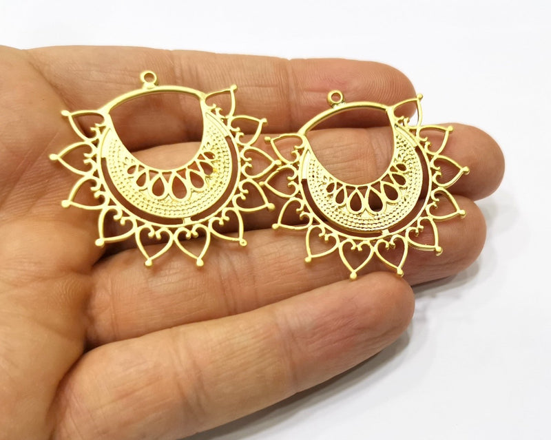 2 Gold Charms Gold Plated Charms  (41x40mm)  G17331