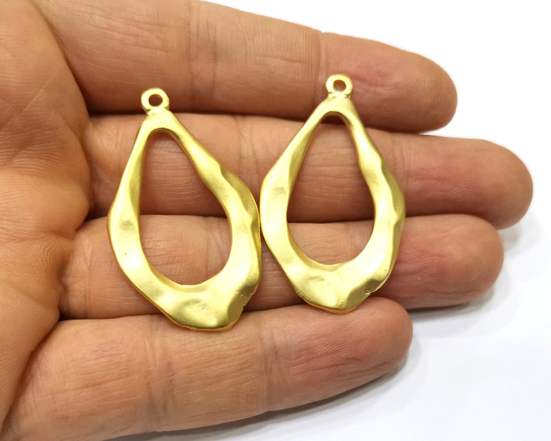 2 Gold Charms Gold Plated Charms  (42x25mm)  G19126