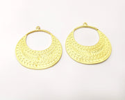 2 Gold Charms Gold Plated Charms  (40mm)  G17334