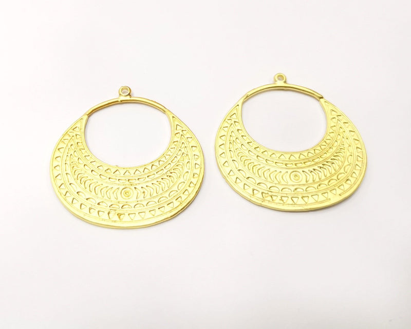 2 Gold Charms Gold Plated Charms  (40mm)  G17334