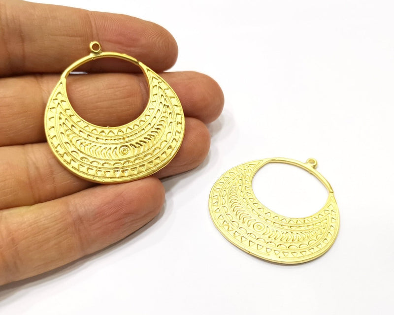 2 Gold Charms Gold Plated Charms  (40mm)  G17334