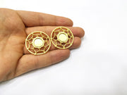 2 Gold Charms Gold Plated Charms  (31mm)  G17339