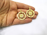 2 Gold Charms Gold Plated Charms  (39x29mm)  G17341