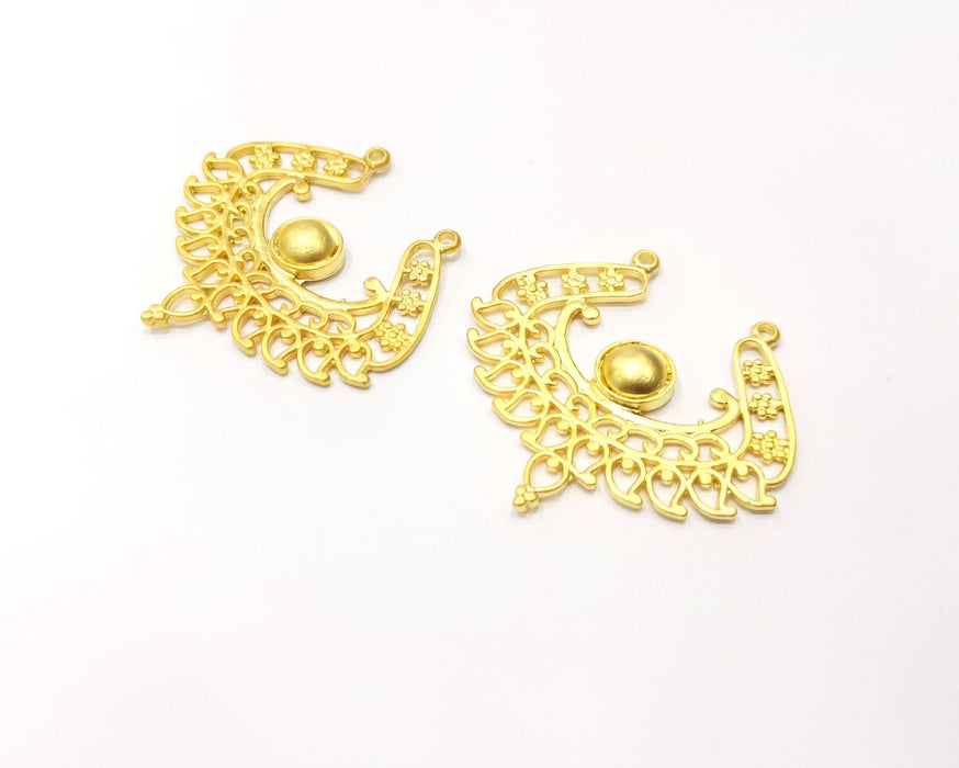 2 Gold Charms Gold Plated Charms  (43x40mm)  G17342