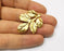 2 Leaf Charms Gold Plated Charms  (39x32mm)  G17346
