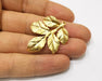 2 Leaf Charms Gold Plated Charms  (39x32mm)  G17346