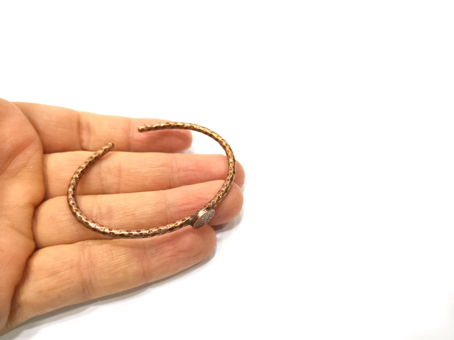 Bracelet Blank Hammered Cuff Mountings Bangle Blank Glass Cabochon Base Adjustable Antique Copper Bracelet (10mm Blank) G17355