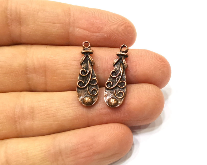 8 Copper Charm Antique Copper Charm (26x8mm) G17363