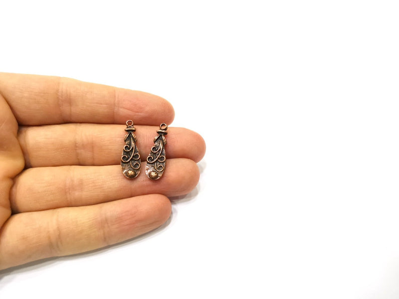 8 Copper Charm Antique Copper Charm (26x8mm) G17363