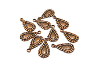 10 Teardrop Charm Antique Copper Charm (20x10mm) G17364