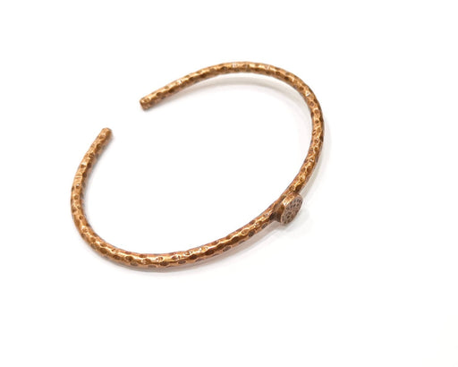 Bracelet Blank Hammered Cuff Mountings Bangle Blank Glass Cabochon Base Adjustable Antique Copper Bracelet (8mm Blank) G17367