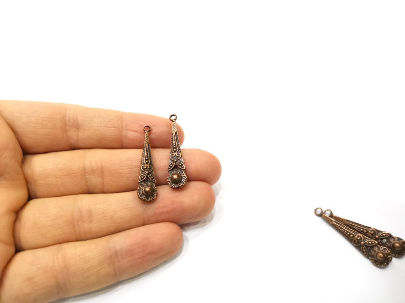 4 Copper Charm Antique Copper Charm (34x7mm) G17375