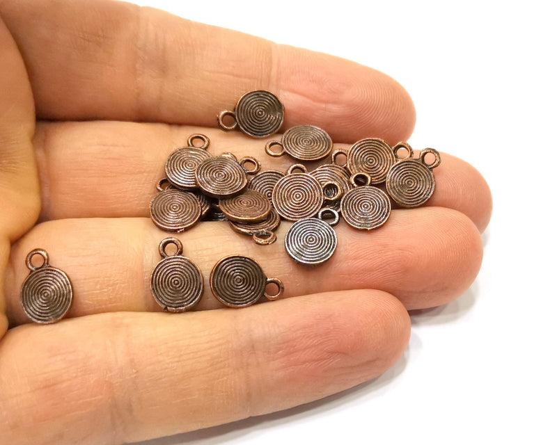 20 Copper Charm Antique Copper Charm (8mm) G17383
