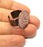 Copper Ring Blank Setting Hammered Cabochon Base Ring Backs Mounting Adjustable Ring Base Bezel (22mm) Antique Copper Plated G17385