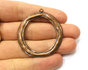 2 Circle Charm Antique Copper Charm (43mm) G17393