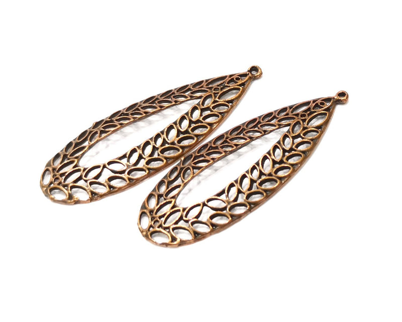 2 Copper Charm Antique Copper Charm (64x23mm) G17394