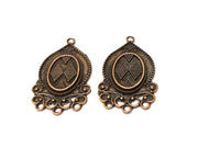 2 Copper Charm Connector Antique Copper Charm (44x28mm) G17395