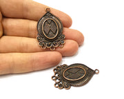2 Copper Charm Connector Antique Copper Charm (44x28mm) G17395