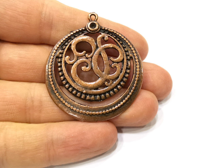 2 Copper Charm Antique Copper Charm (47x41mm) G17396