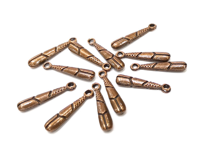 10 Copper Charm Antique Copper Charm (25x5mm) G17398