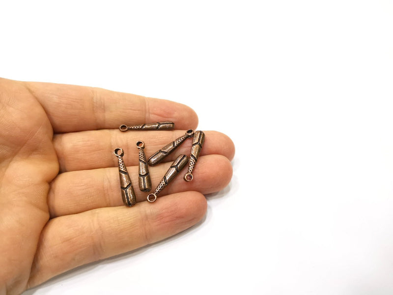 10 Copper Charm Antique Copper Charm (25x5mm) G17398