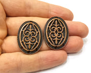 2 Copper Charm Connector Antique Copper Charm (33x24mm) G17399