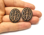 2 Copper Charm Connector Antique Copper Charm (33x24mm) G17399