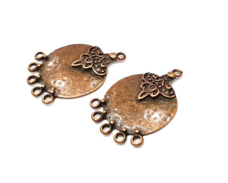 2 Copper Charm Connector Antique Copper Charm (43x30mm) G17404