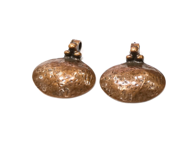 2 Copper Charm Antique Copper Charm (31x30mm) G17407