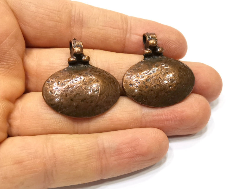 2 Copper Charm Antique Copper Charm (31x30mm) G17407