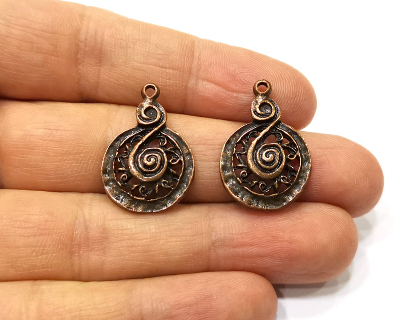 4 Copper Charm Antique Copper Charm (26x18mm) G17408