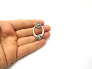 2 Silver Charms Antique Silver Plated Charms (45x25mm)  G16461