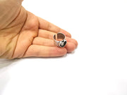 10 pcs Silver Ring Setting Resin Ring Blank Cabochon Ring Mounting Adjustable Ring Base Bezel (12 mm)Antique Silver Plated Brass  G16467