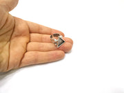 Silver Ring Setting Resin Ring Blank Cabochon Base inlay Ring Mounting Adjustable Ring Bezel (15x15mm) Antique Silver Plated Brass G16468