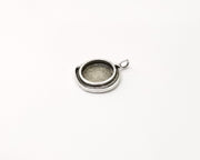 3 Silver Pendant Blank Mosaic Base Blank inlay Blank Necklace Blank Resin Blank Antique Silver Plated Brass ( 15mm round blank)  G16477