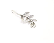 Leaf Pendant Antique Silver Plated Brass (57x28mm) G16479