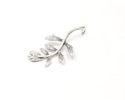 Leaf Pendant Antique Silver Plated Brass (57x28mm) G16479