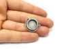 Silver Pendant Blank Mosaic Base Blank inlay Blank Necklace Blank Resin Blank Antique Silver Plated Brass ( 15mm round blank)  G17684