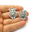 2 Silver Charms Antique Silver Plated Charms (32x21mm)  G16489