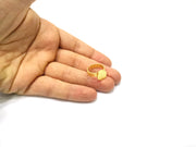 Gold Ring Blank Setting Cabochon Base Ring Hammered Mounting Adjustable Ring Bezel (11mm blank ) Gold Plated Metal G16503
