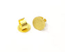 Gold Ring Blank Setting Cabochon Base Ring Hammered Mounting Adjustable Ring Bezel (24mm blank ) Gold Plated Metal G16498
