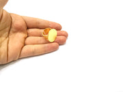 Gold Ring Blank Setting Cabochon Base Ring Hammered Mounting Adjustable Ring Bezel (24mm blank ) Gold Plated Metal G16498