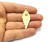 2 Leaf Charms Gold Plated Charms  (44x17mm)  G16504